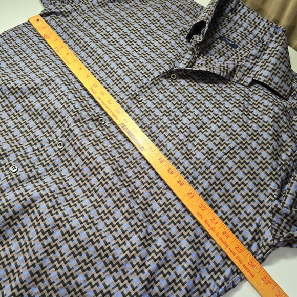 Burberry London Men Zig Zag Print Shirt Size XL USA Made Office‎ Classic Luxury - Picture 9 of 12